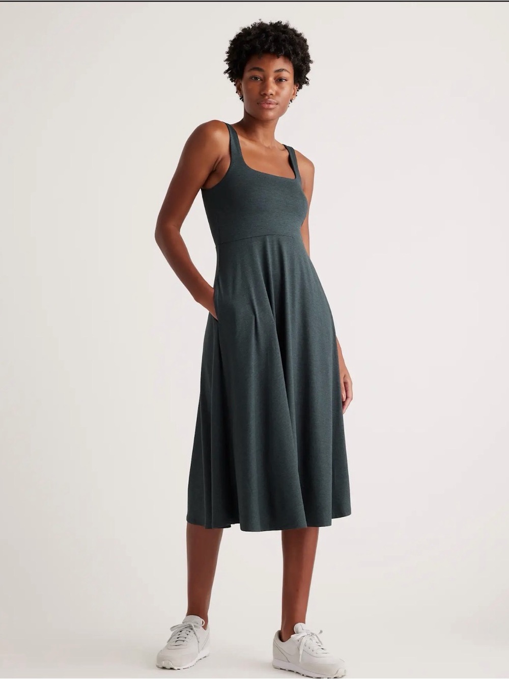 Quince Sleeveless Maxi Dress - Charcoal